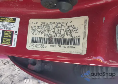 2013 Toyota Corolla L from USA, damaged, VIN 5YFBU4EE0DP164725